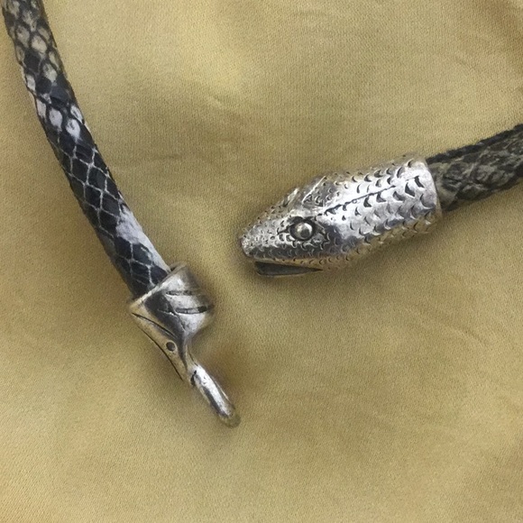 Versatile Leather Snake Chocker or wrap Bracelet - Picture 5 of 5